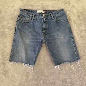Levis Shorts Mens 36 Blue 505 Cutoffs Bermuda Dad Jorts 10" Denim